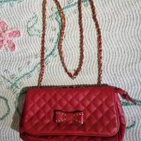 borsa rossa con catenella di carpisa