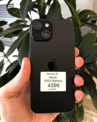 iPhone 15 100% Batteria