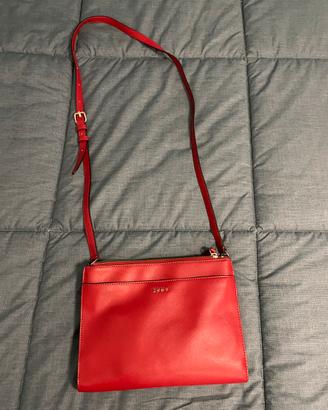 Borsa tracolla DKNY rossa pelle saffiano