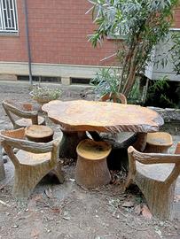 tavolo più 4isedie più 4 sgabelli da giardino