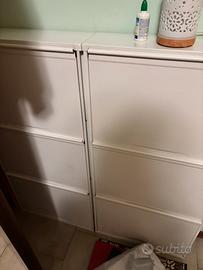 3 scarpiere salvaspazio slim bianche