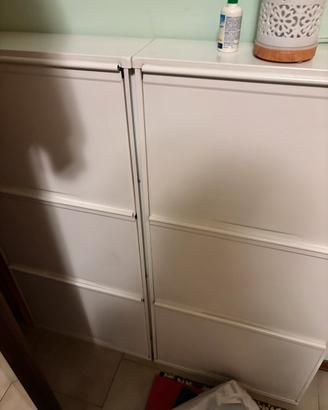 3 scarpiere salvaspazio slim bianche