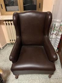 Poltrona ecopelle Marrone