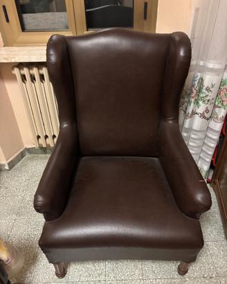 Poltrona ecopelle Marrone