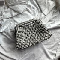 pochette uncinetto fatta a mano argento 