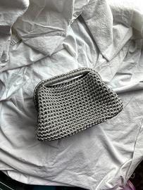 pochette uncinetto fatta a mano argento 