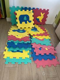20 mattonelle puzzle animali tappeto spugna