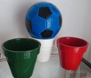 3 vasetti tricolore in terracotta