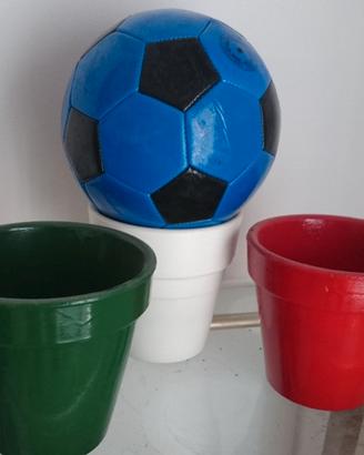 3 vasetti tricolore in terracotta