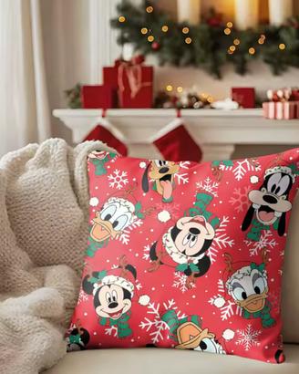 Federa cuscino divano natalizia 40x40 topolino