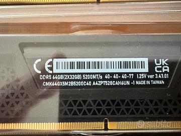 Ram corsair vengeance ddr5 64 gb 5200mhz