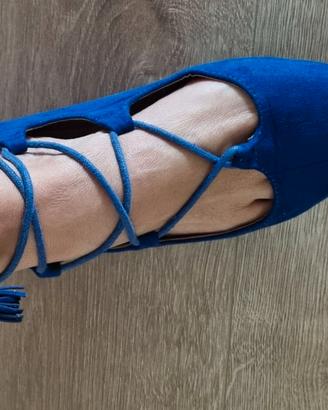 Ballerine incrociate num 38 blu cobalto
