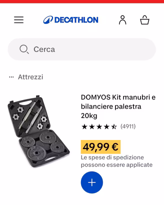 Kit manubri bilanciere  Decathlon 