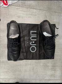 scarpe stringate Liu jo uomo in pelle nera- elegan