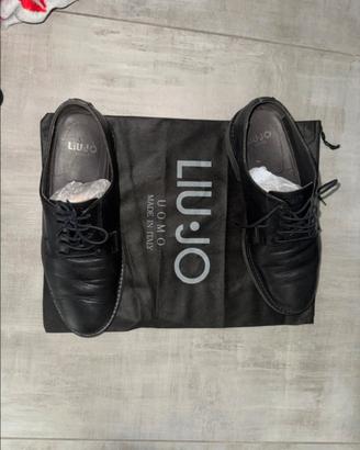 scarpe stringate Liu jo uomo in pelle nera- elegan