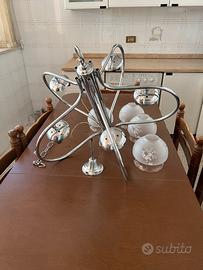 Lampadario anni ‘70 vintage in acciaio