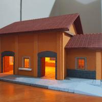 Magazzino merci F.S. 1:87 per plastico ferroviario