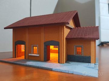 Magazzino merci F.S. 1:87 per plastico ferroviario