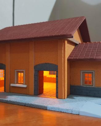 Magazzino merci F.S. 1:87 per plastico ferroviario