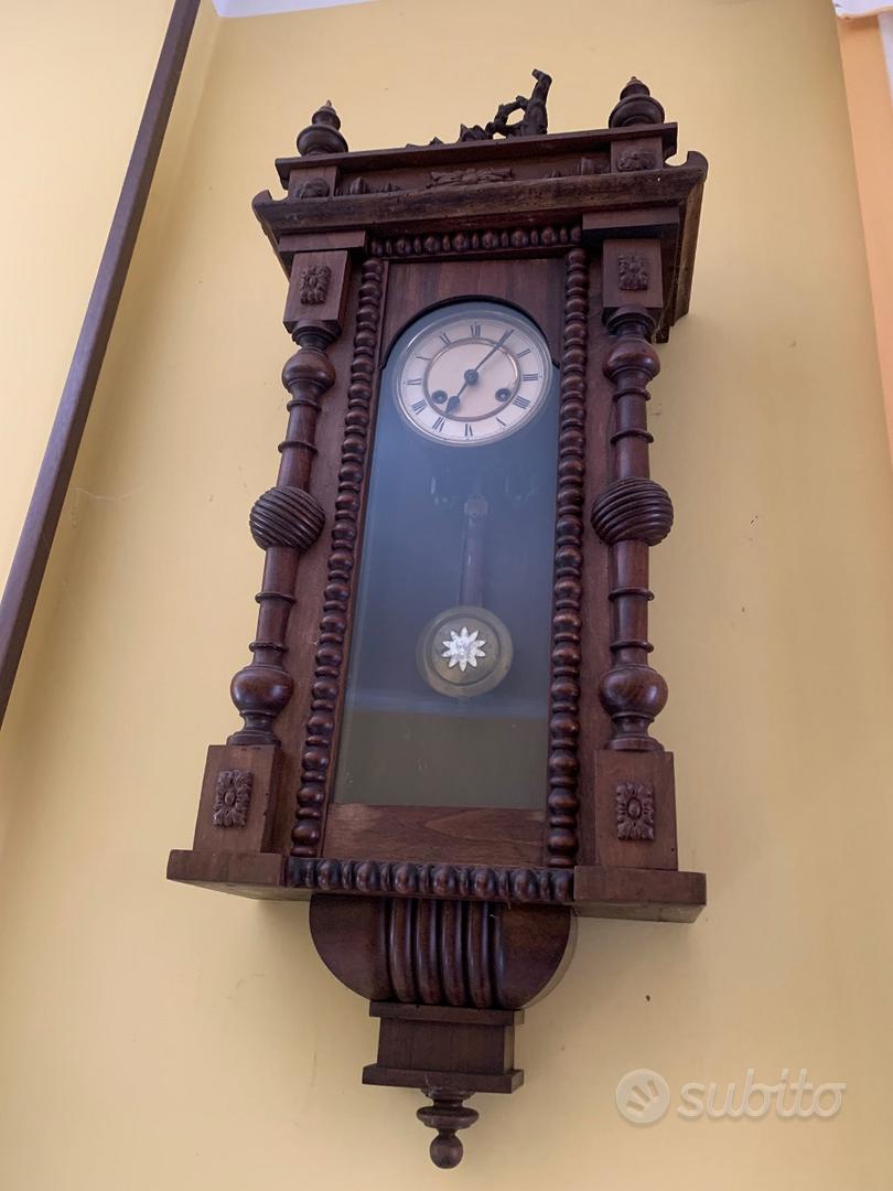 Orologio a pendolo da parete in legno - antichità, image size:810x1080