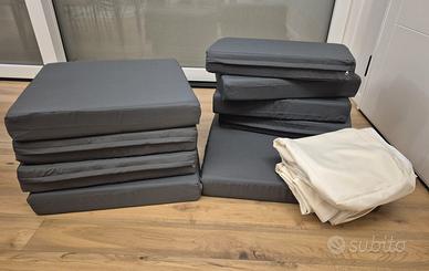 Set 9 cuscini da divano con doppia fodera