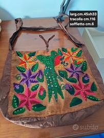 Borsa in seta marrone
