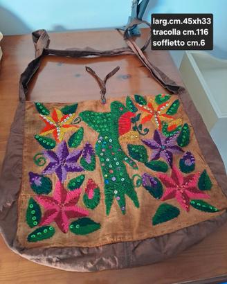 Borsa in seta marrone