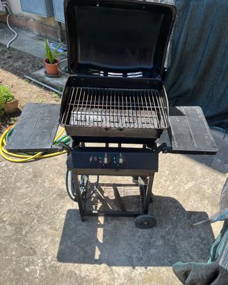 Barbecue a Gas 2 Bruciatori con Ripiani Laterali