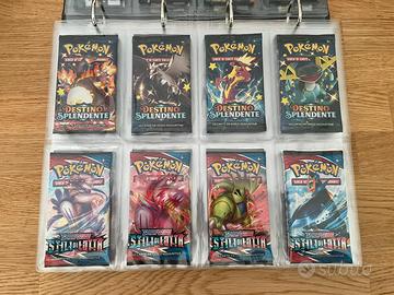 Raccoglitori bustine Pokemon sealed artset complet
