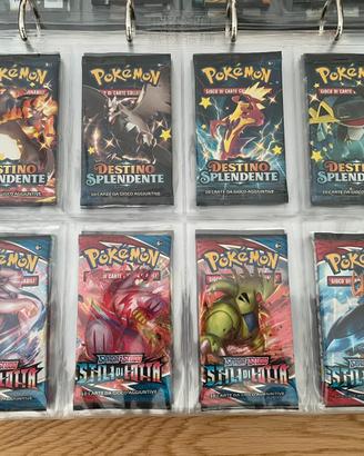 Raccoglitori bustine Pokemon sealed artset complet