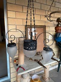 lampadario a sospensione in ferro battuto