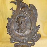 ANTICA PLACCA BRONZO ritratto di VERDI, cm 22x34