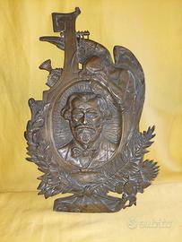 ANTICA PLACCA BRONZO ritratto di VERDI, cm 22x34