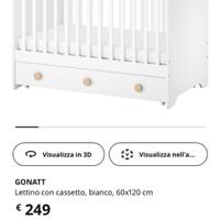 Lettino ikea Gonatt + materasso