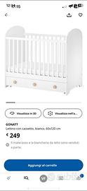 Lettino ikea Gonatt + materasso