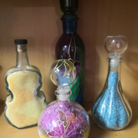 Lotto bottiglie vetro con sali da bagno