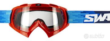 MASCHERA MOTO CROSS ENDURO FUORSTRADA SWAPS ROSSA