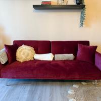 Divano letto 3 posti velluto