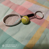 Portachiavi tennis con racchetta e pallina
