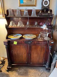 Credenza con alzata in legno massello fine '800