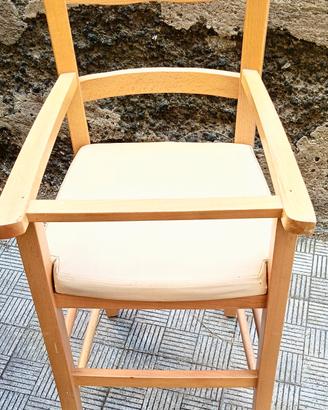 Seggiolone pappa vintage in legno con cuore