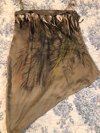 Top asimmetrico con piume Malloni