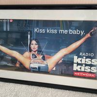 Stampa vintage in cornice radio kiss kiss