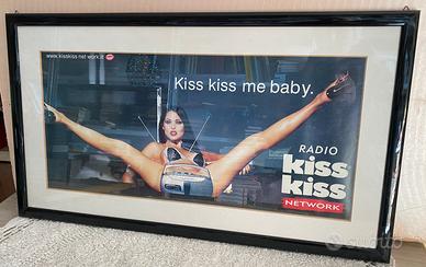 Stampa vintage in cornice radio kiss kiss