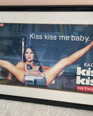 Stampa vintage in cornice radio kiss kiss