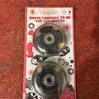Ruote luminose 72 mm con cuscinetti per skateboard
