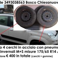 Cerchi acciaio + gomme neve 175/65 R14 M+S