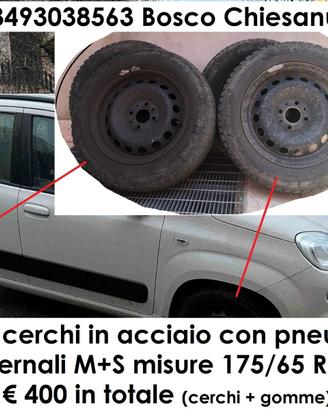 Cerchi acciaio + gomme neve 175/65 R14 M+S
