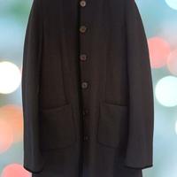 Cappotto donna double face in lana nero. Aspesi