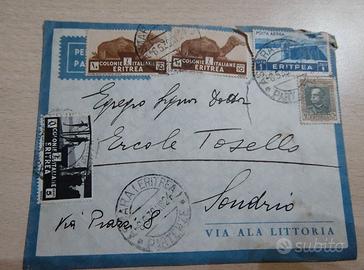 Busta Aerea ERITREA 1936 - Asmara per Sondrio - PR